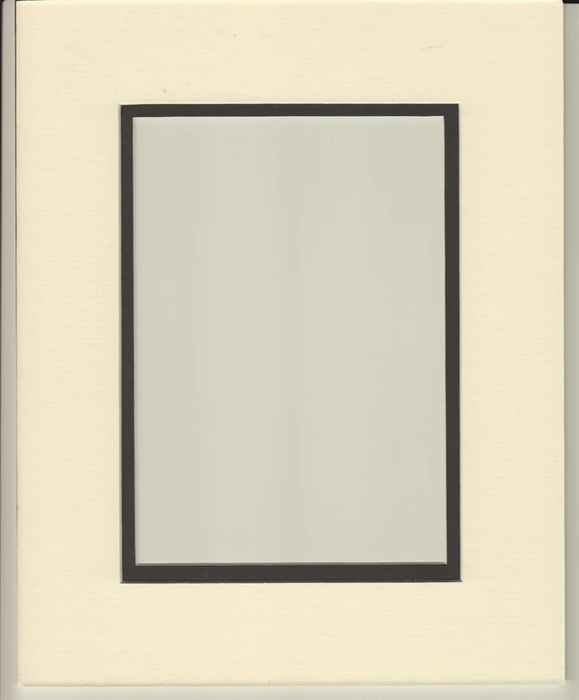 Main image of 18x24 Cream & Black Double Picture Mat, Bevel Cut for 12x18 Picture or Photo