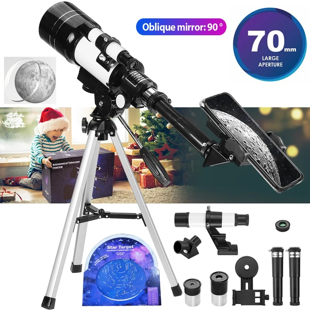 Alt view image 6 of 7 - Telescope for Beginners, 70mm Aperture Refractor Portable Travel Telescope for Adult with Tripod, Finder Scope