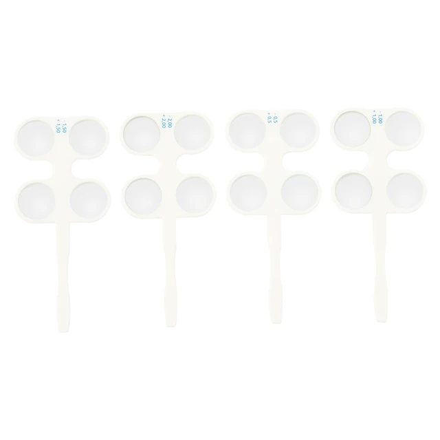 Alt view image 4 of 7 - 4Pcs Optical Flipper Optometry Plastic Confirmation Flipper Set Flip Lens Set with Non-Skid Handle with Grooves (4Pcs: + / - 0.50D, + / - 1.00d, + / 1.50D and + / - 2.00D)