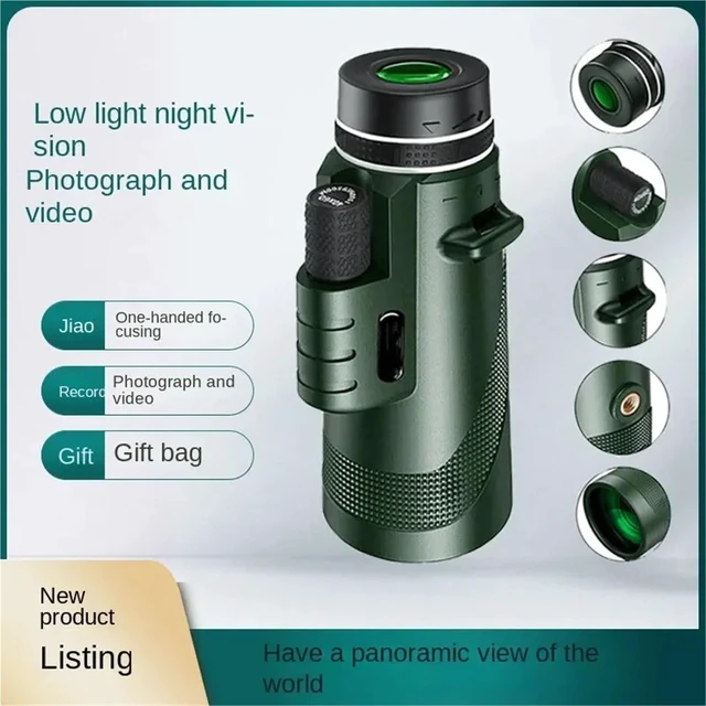 Alt view image 2 of 7 - Mini Telescopes, High Definition Single Tube Telescope, Compact and Portable, Dual-Purpose Day and Night,Pocket Telescope(HD Military Green)
