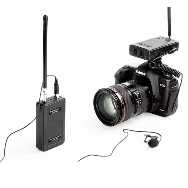 Alt view image 2 of 7 - SR-WM4C Wireless Lavalier Microphone System for Canon 6D 600D 5D2 5D3 Nikon D800 Sony DV DSLR Camcorders