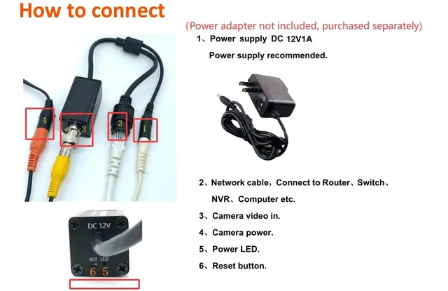 Alt view image 5 of 7 - AHD/TVI/CVI Signal Source Camera to IP Camera Converter 2MP 1080P Full HD, ON-VIF Protocol, RJ45 Output for NVR Systems