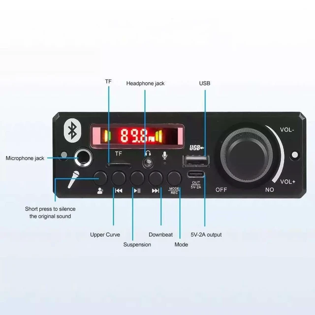 Alt view image 3 of 7 - DC 12V MP3 Decoder Board USB TF Bluetooth 5.0 Connection Support MP3 WAV APE FLAC Lossless Music Format