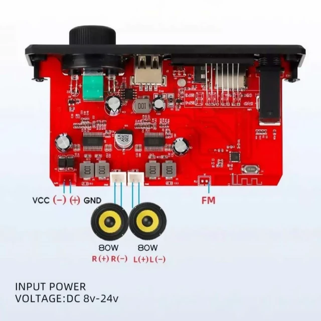 Alt view image 6 of 7 - DC 12V MP3 Decoder Board USB TF Bluetooth 5.0 Connection Support MP3 WAV APE FLAC Lossless Music Format