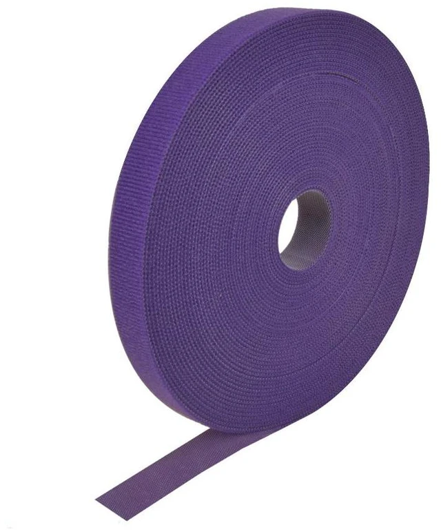 Main image of 50Ft 0.8" Width Hook and Loop Fastening Strap Tape Cable Tie Roll (Purple)