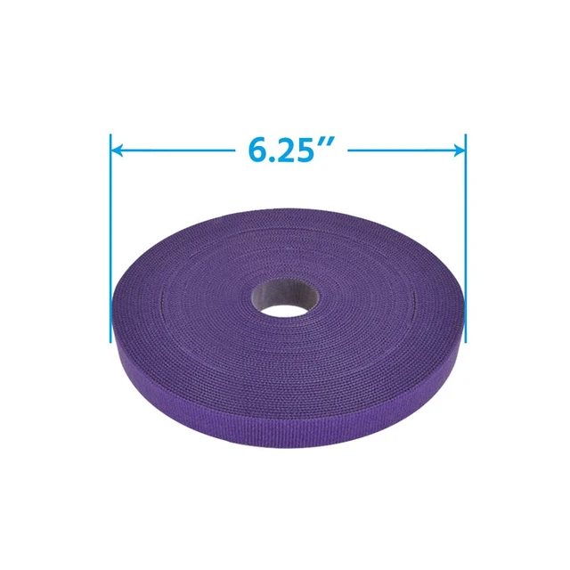 Alt view image 2 of 7 - 50Ft 0.8" Width Hook and Loop Fastening Strap Tape Cable Tie Roll (Purple)