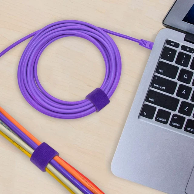 Alt view image 5 of 7 - 50Ft 0.8" Width Hook and Loop Fastening Strap Tape Cable Tie Roll (Purple)