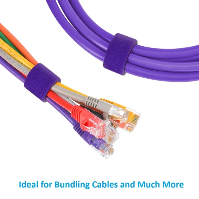 Alt view image 4 of 7 - 50Ft 0.8" Width Hook and Loop Fastening Strap Tape Cable Tie Roll (Purple)