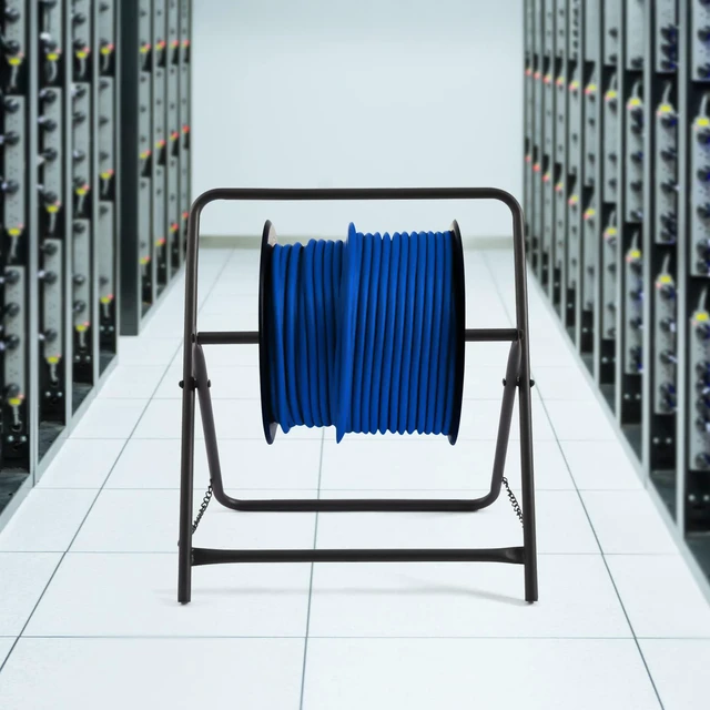 Alt view image 4 of 7 - Single Axle Cable Caddy, Single Axle Industrial Rack Dispenser Rack Commercial Industrial Grade Steel Wire Rack Foldable Electrical Wires Dolly Spinne for Cable Reels