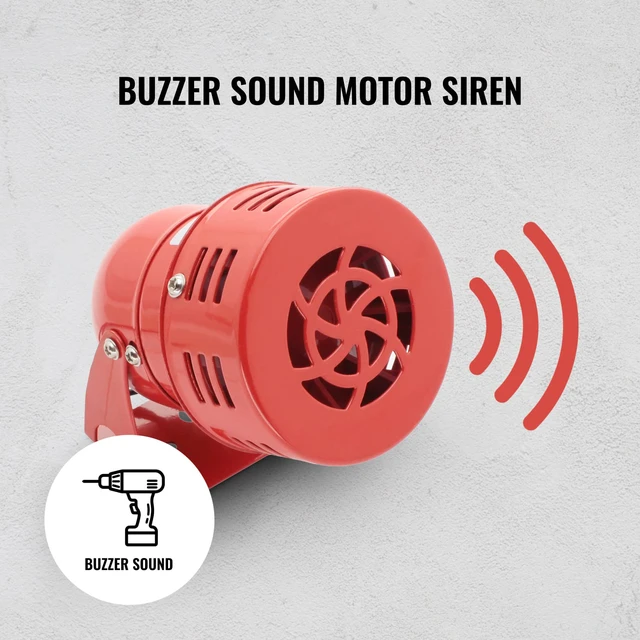 Alt view image 4 of 6 - Motor Horn Buzzer Siren 12V Decibel Security (116 Decibels), MS-190 Siren for Home, Residential Areas, Industries, Stores and Control Systems