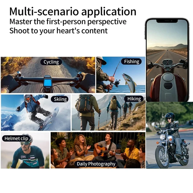 Alt view image 3 of 7 - 4K Chest Camera with Dual Screen,Magnetic Thumb 128G Waterproof Motorcycle Camera with EIS Stabilization,Wearable POV Pocket Action Cam,for Running Cycling Swimming Hiking Adventures Motorcycle