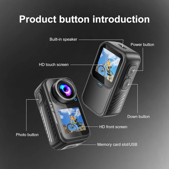 Alt view image 6 of 7 - 4K Chest Camera with Dual Screen,Magnetic Thumb 128G Waterproof Motorcycle Camera with EIS Stabilization,Wearable POV Pocket Action Cam,for Running Cycling Swimming Hiking Adventures Motorcycle