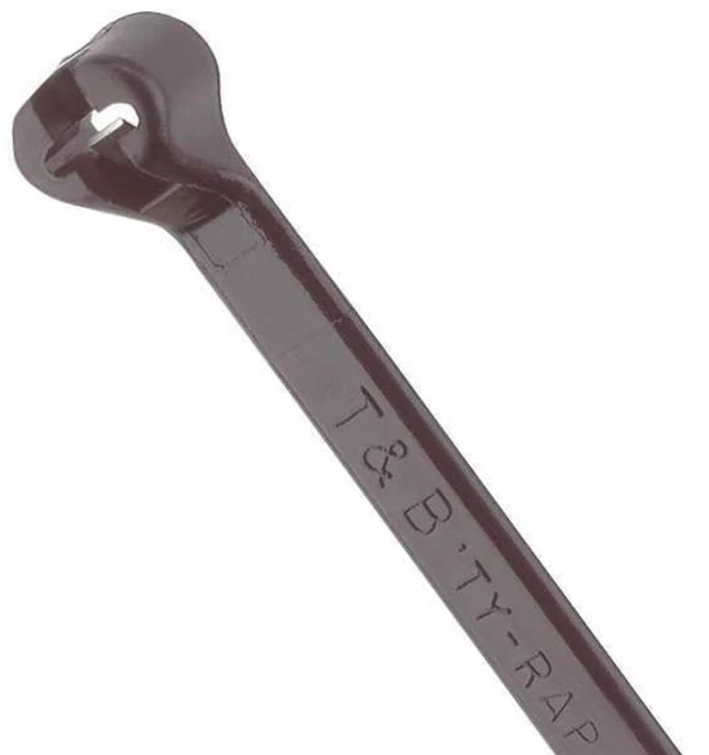 Main image of Cable Tie, 5-1/2 in L, 1-1/4 in Max Bundle Dia., Black, Nylon 6/6, 30 lb Strength, 100 PK - 1 Each