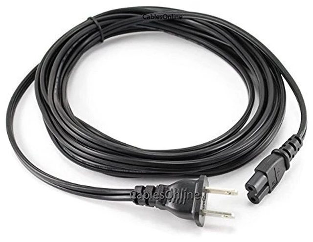 Main image of CablesOnline, 15ft 2-Prong Figure-8 Replacement Non-Polarized Computer Power Cord Cable, PC-10715
