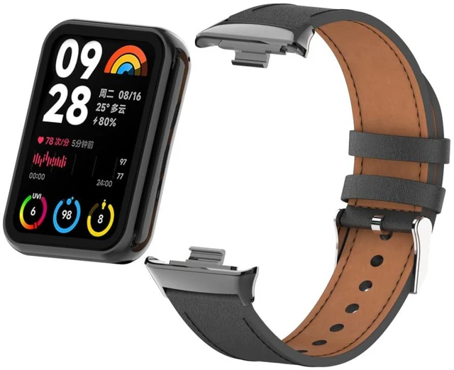 Main image of Mi Band 8 Pro Fashion Metal Leather Bracelet Replacement Wristbands Strap Compatible for Xiaomi 8/9 Pro/Redmi Smartwatch 4/5Not included Tracker
