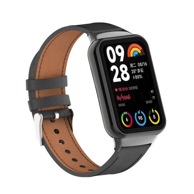 Alt view image 2 of 7 - Mi Band 8 Pro Fashion Metal Leather Bracelet Replacement Wristbands Strap Compatible for Xiaomi 8/9 Pro/Redmi Smartwatch 4/5Not included Tracker
