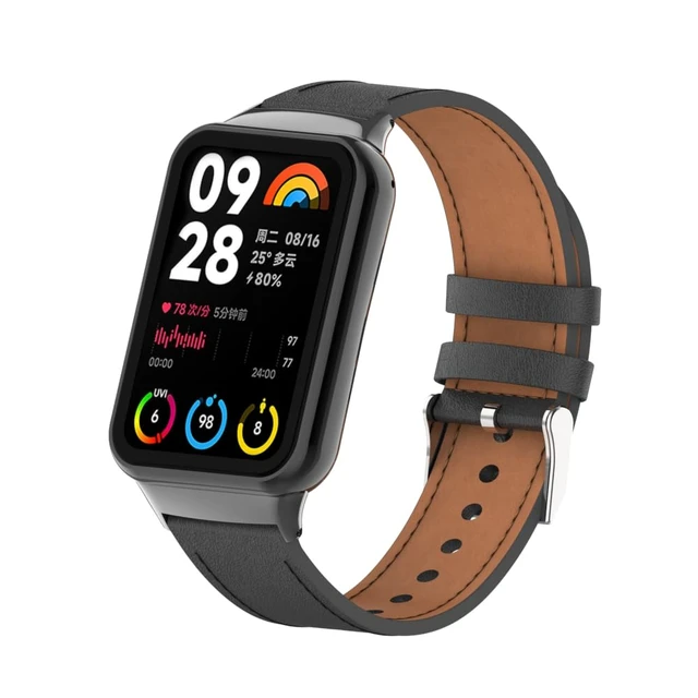 Alt view image 3 of 7 - Mi Band 8 Pro Fashion Metal Leather Bracelet Replacement Wristbands Strap Compatible for Xiaomi 8/9 Pro/Redmi Smartwatch 4/5Not included Tracker