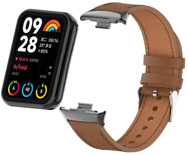 Main image of Mi Band 8 Pro Fashion Metal Leather Bracelet Replacement Wristbands Strap Compatible for Xiaomi 8/9 Pro/Redmi Smartwatch 4/5Not included Tracker