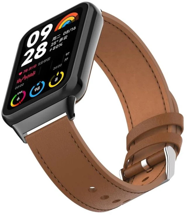 Alt view image 4 of 7 - Mi Band 8 Pro Fashion Metal Leather Bracelet Replacement Wristbands Strap Compatible for Xiaomi 8/9 Pro/Redmi Smartwatch 4/5Not included Tracker