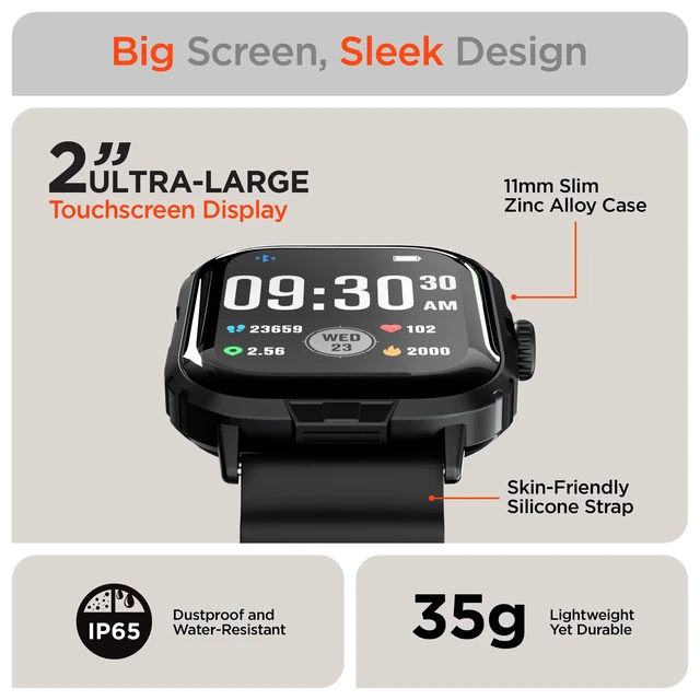 Alt view image 2 of 7 - FIT X2 Smartwatch + Fitness Tracker 2" Large IPS LCD Display, Heart Rate, Blood Oxygen, Sleep Quality & More, 100+ Exercise Modes, GPS Route Mapping & Strength Training Programs