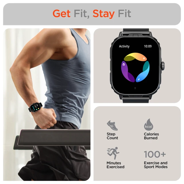 Alt view image 4 of 7 - FIT X2 Smartwatch + Fitness Tracker 2" Large IPS LCD Display, Heart Rate, Blood Oxygen, Sleep Quality & More, 100+ Exercise Modes, GPS Route Mapping & Strength Training Programs