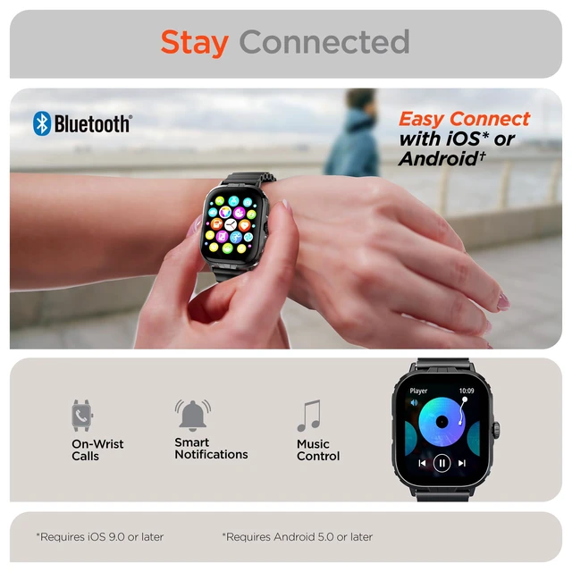 Alt view image 6 of 7 - FIT X2 Smartwatch + Fitness Tracker 2" Large IPS LCD Display, Heart Rate, Blood Oxygen, Sleep Quality & More, 100+ Exercise Modes, GPS Route Mapping & Strength Training Programs