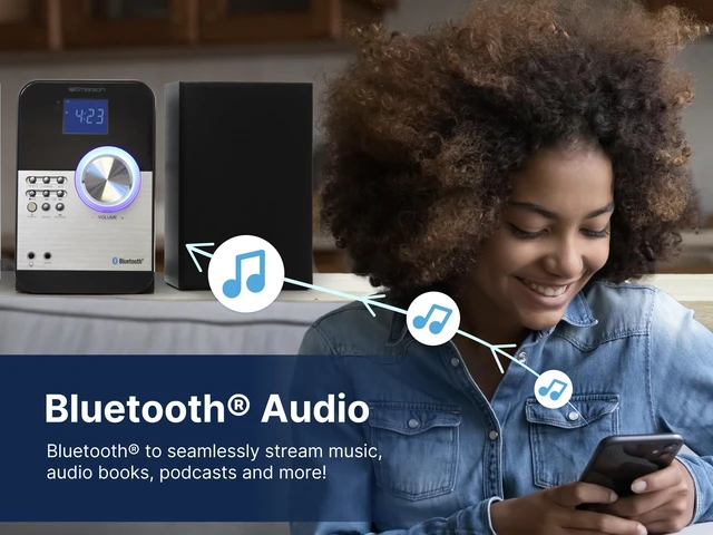 Alt view image 2 of 7 - ES-4000 Bluetooth Micro Music System with MP3 CD Player - FM Radio - Alarm Clock - AUX Input - LED Display - Compact Design - Remote Control