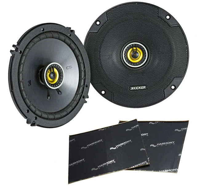 Main image of Kicker 46CSC654 CSC65 6 1/2" Car Speakers Pair with Sound Dampening Kit CS Series 6.5 Inch Coaxial Door Upgrade, Deadening Mat Cuts Road Noise, Tighter Bass, Cleaner Highs, Complete Install Bundle