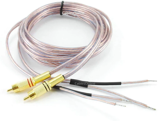 Main image of CablesOnline 6ft 18-AWG Speaker Wire Pair Cables with Dual RCA Male Plugs, (AV-SK206)