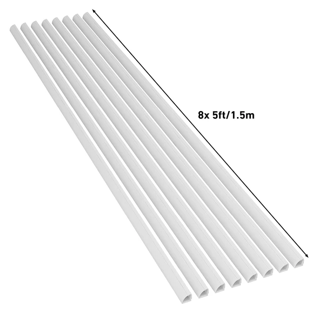 Alt view image 6 of 6 - Quarter Round Cable Raceway, Self-Adhesive Baseboard Molding Alternative, Corner Cord Cover, Paintable Self-Adhesive Wire Hider - 8X 0.87 (W) x 0.87" (H) x 60" Lengths (40' Pack)