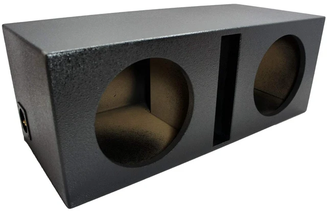 Main image of Dual 10 Inch Vented Sub Box Ported Subwoofer Enclosure Armor Coated - ASC Universal fit for cars trucks and SUVs, rugged scratch-resistant liner, holds 2 speaker drivers, deep loud bass, MDF build