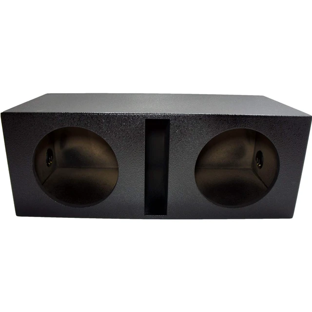 Alt view image 2 of 4 - Dual 10 Inch Vented Sub Box Ported Subwoofer Enclosure Armor Coated - ASC Universal fit for cars trucks and SUVs, rugged scratch-resistant liner, holds 2 speaker drivers, deep loud bass, MDF build