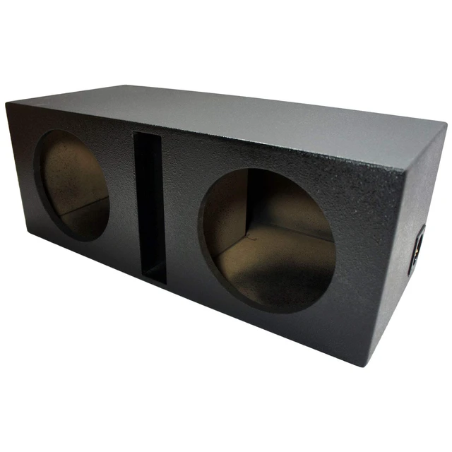 Alt view image 3 of 4 - Dual 10 Inch Vented Sub Box Ported Subwoofer Enclosure Armor Coated - ASC Universal fit for cars trucks and SUVs, rugged scratch-resistant liner, holds 2 speaker drivers, deep loud bass, MDF build