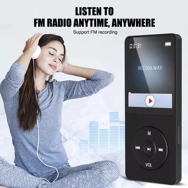 Alt view image 2 of 7 - MP4/MP3 Player with Bluetooth, Lossless Sound with FM Radio, Supports up to 128GB TF Card