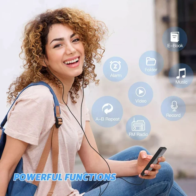 Alt view image 5 of 7 - MP4/MP3 Player with Bluetooth, Lossless Sound with FM Radio, Supports up to 128GB TF Card