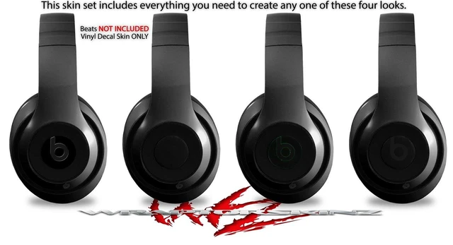 Alt view image 2 of 4 - Skin Decal Wrap Compatible with Beats Studio 2 and 3 Wired and Wirelesss Solids Collection Color Black Skin Only Headphones NOT Included