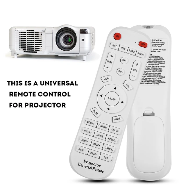 Alt view image 2 of 6 - Projector Universal Remote Control Universal Replacement Controller for Projector White(Note The Applicable Model)