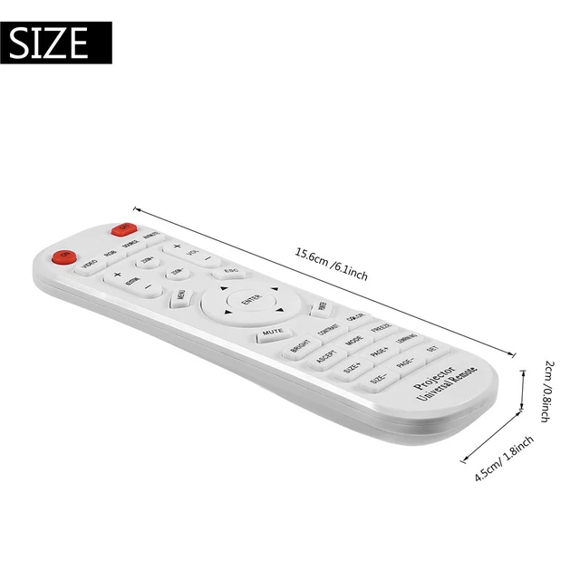 Alt view image 4 of 6 - Projector Universal Remote Control Universal Replacement Controller for Projector White(Note The Applicable Model)