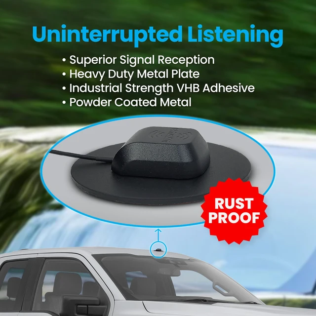 Alt view image 2 of 6 - SiriusXM Satellite Radio All-Surface Antenna Kit- Perfect for Aluminium, Glass, Plastic, Wood & Other Non-Metallic Surfaces- Includes NGVA3 Antenna