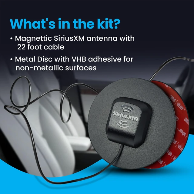Alt view image 6 of 6 - SiriusXM Satellite Radio All-Surface Antenna Kit- Perfect for Aluminium, Glass, Plastic, Wood & Other Non-Metallic Surfaces- Includes NGVA3 Antenna