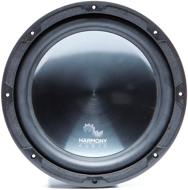Main image of 12" Subwoofer Single 4 Ohm 600 Watt Rhythm Series Budget deep bass upgrade, easy wiring, durable cone build, great first system, 12 inch size