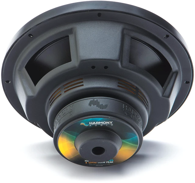 Alt view image 6 of 7 - 12" Subwoofer Single 4 Ohm 600 Watt Rhythm Series Budget deep bass upgrade, easy wiring, durable cone build, great first system, 12 inch size
