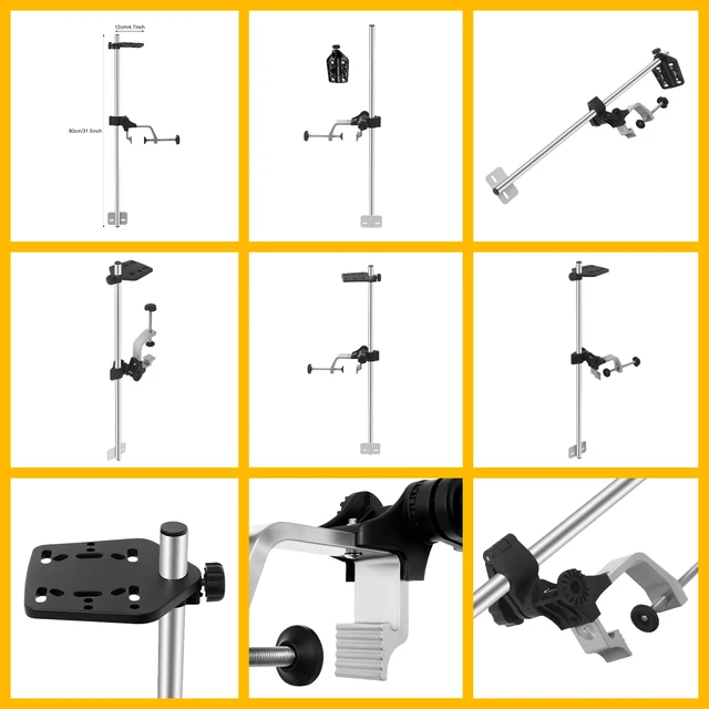 Alt view image 7 of 7 - Universal Portable Transducer Bracket, Adjustable 360° Rotating Fish Finder Mount for Kayak & Boat, Heavy-Duty Aluminum & Nylon Holder Fits All Fishing Rods & Sonars (3.15" Clamp)
