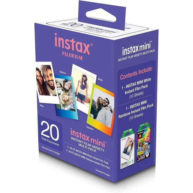Alt view image 6 of 7 - Instax Mini Instant Film Variety Value Pack, 20 Exposures, 2-Pack, Bundle with Slinger Photo Album