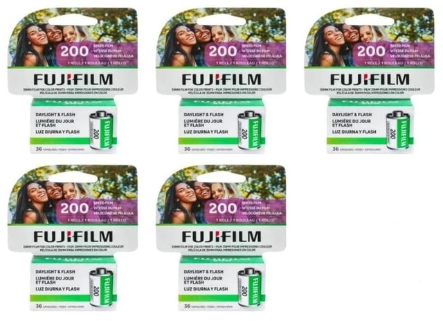 Main image of Fujicolor 200 ISO 35mm Color Negative Film 36 Exposures (200 Speed, 5 Single Roll)