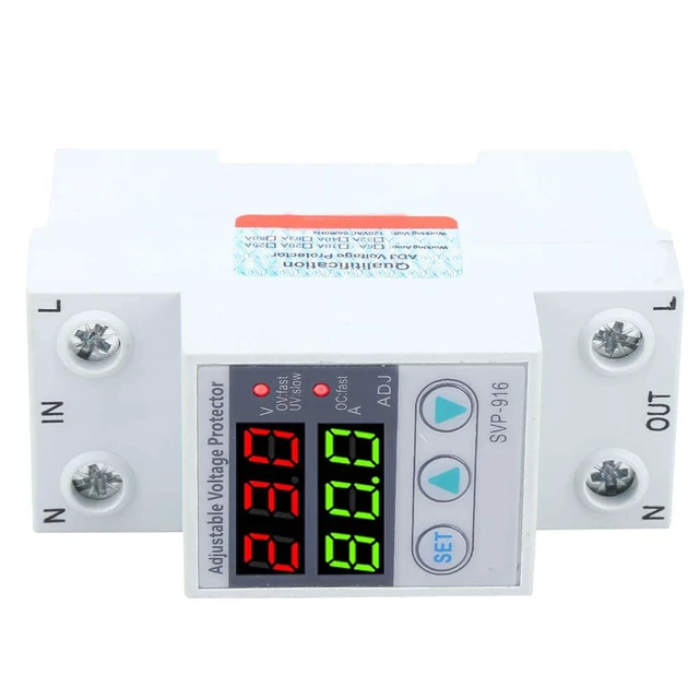 Alt view image 4 of 7 - Voltage Protector Over Under Voltage Adjustable 3PCS SVP-916 100-130VAC for Electrical Equipment Delay Reset