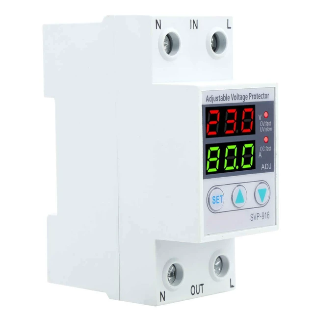 Alt view image 5 of 7 - Voltage Protector Over Under Voltage Adjustable 3PCS SVP-916 100-130VAC for Electrical Equipment Delay Reset