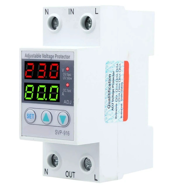 Alt view image 6 of 7 - Voltage Protector Over Under Voltage Adjustable 3PCS SVP-916 100-130VAC for Electrical Equipment Delay Reset