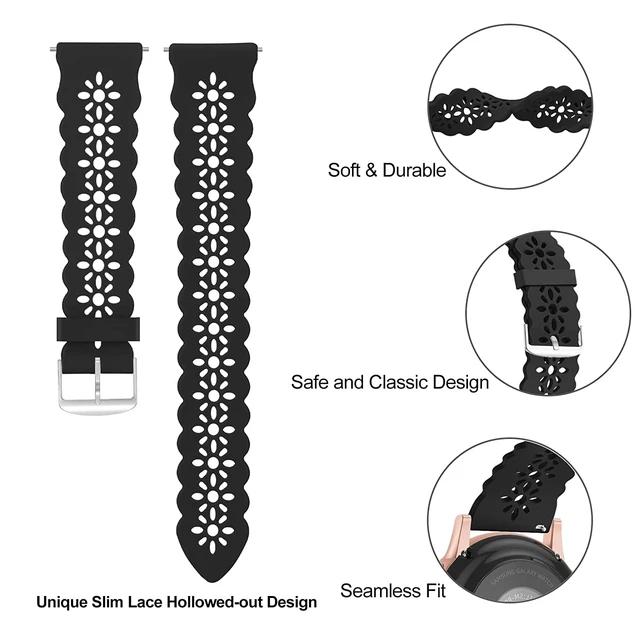 Alt view image 7 of 7 - Compatible with Garmin Venu X1 Bands, Quick Release Silicone Lace Slim Thin Hollow-Out Replacement Straps Compatible with Garmin Venu X1 Smartwatch