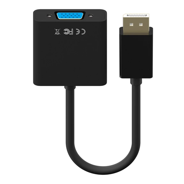 Alt view image 2 of 6 - Displayport to VGA Adapter Connects DisplayPort laptops and PCs to VGA monitors and projectors, compact plug-and-play design